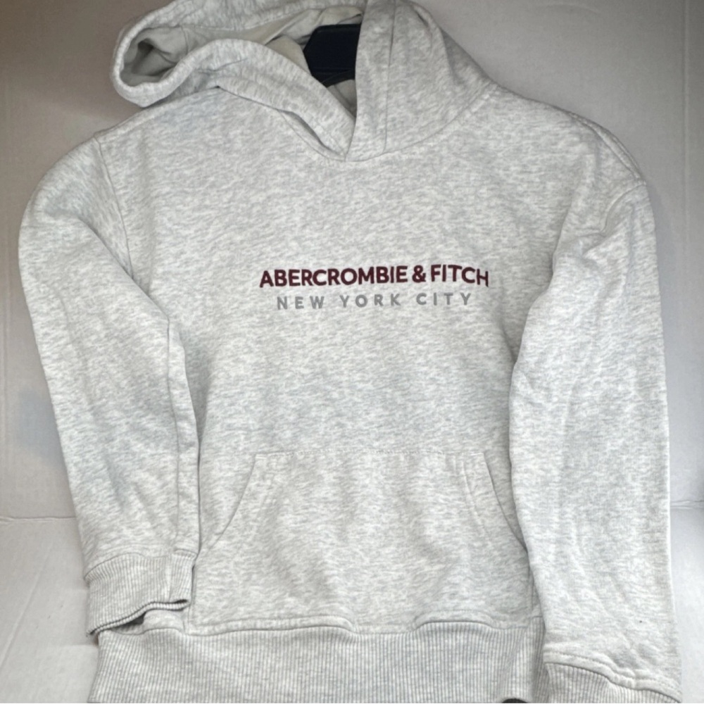 Abercrombie & Fitch Light Gray Hoodie Sweatshirt - New York City Logo